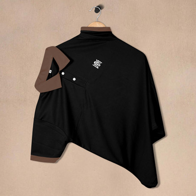 Lolar Solid Men Polo Neck Black T-Shirt