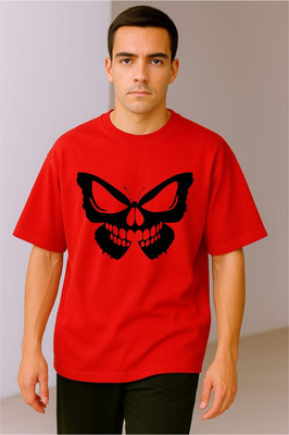 BLOSSOMTRADER Printed Men Round Neck Red T-Shirt