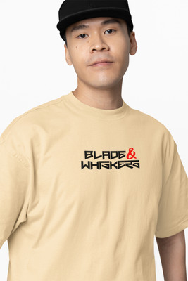 Hello Swanky Printed Men Round Neck Beige T-Shirt