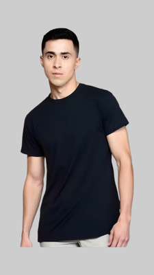 Royal Creations By Rv Solid Men Round Neck Black T-Shirt