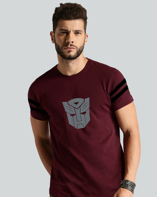 Trends Tower Printed Men Round Neck Maroon T-Shirt