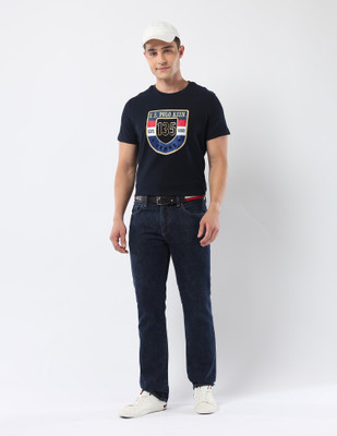U.S. POLO ASSN. Graphic Print Men Round Neck Blue T-Shirt