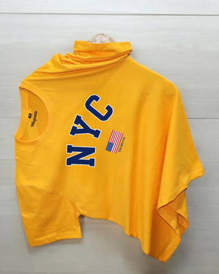 DRIPTHREAD Graphic Print Men Round Neck Yellow T-Shirt