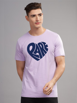 ADRO Printed Men Round Neck Purple T-Shirt