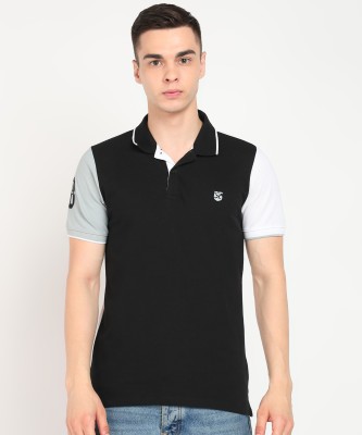 KILLER Colorblock Men Polo Neck Black T-Shirt