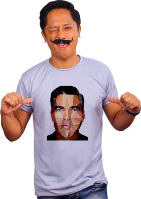 Mooch Wale Printed Men Round Neck White T-Shirt