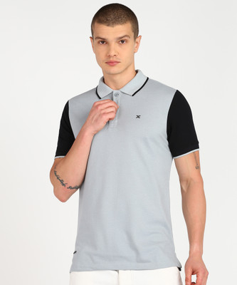 KILLER Colorblock Men Polo Neck Grey T-Shirt