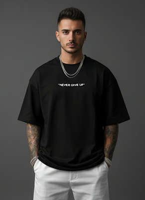 Fab Fashion Studio Graphic Print Men Round Neck Black T-Shirt