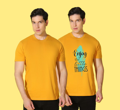 WOOSTRO Printed Men Round Neck Multicolor T-Shirt