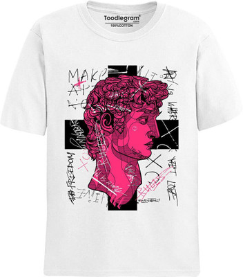Toodlplus Printed Men Round Neck White T-Shirt