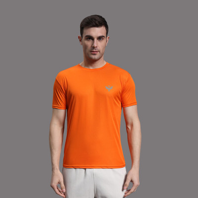 InkTees Solid Men Round Neck Orange T-Shirt