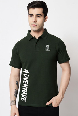 MINISTRY OF FRIENDS Typography Men Polo Neck Green T-Shirt
