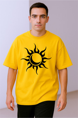 goodsign Printed Men Round Neck Yellow T-Shirt