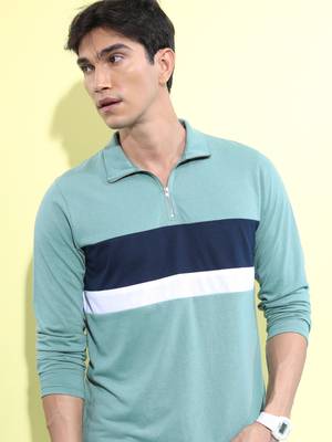 HIGHLANDER Colorblock Men Polo Neck Multicolor T-Shirt