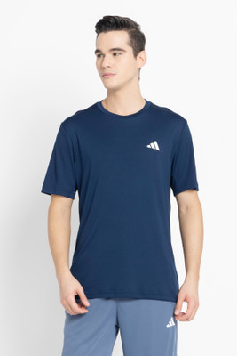 ADIDAS Graphic Print Men Crew Neck Blue T-Shirt