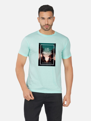 Moda Rapido Graphic Print Men Round Neck Light Blue T-Shirt