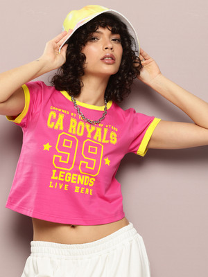 DILLINGER Printed Women Round Neck Multicolor T-Shirt