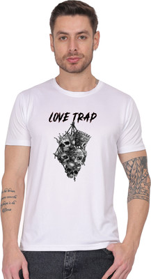 Shiv Junction Printed Men Round Neck White T-Shirt