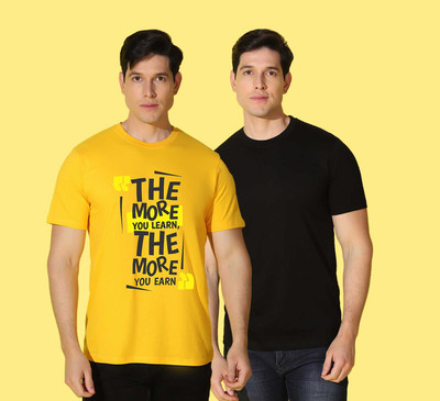 WOOSTRO Typography Men Round Neck Multicolor T-Shirt