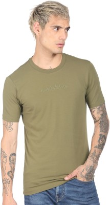 Calvin Klein Jeans Solid Men Crew Neck Green T-Shirt