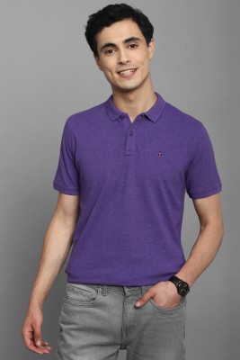 LOUIS PHILIPPE Solid Men Polo Neck Purple T-Shirt