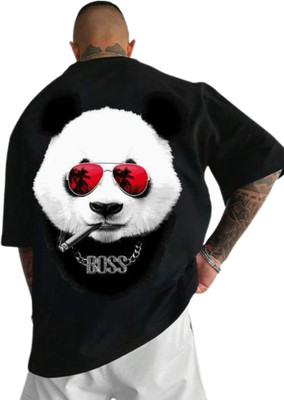 UG Fashion Graphic Print Men Round Neck Black T-Shirt