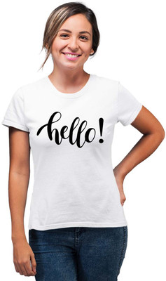 SmarTee Street Typography Women Round Neck White T-Shirt