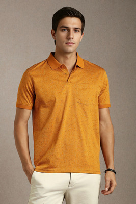LOUIS PHILIPPE Printed Men Polo Neck Orange T-Shirt