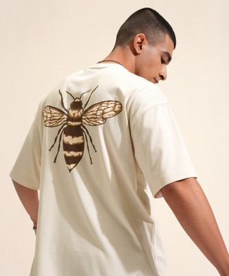 HIGHLANDER Printed Men Round Neck White T-Shirt