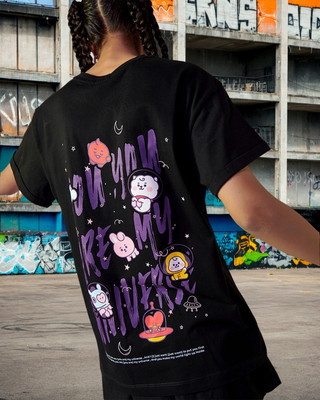 BEWAKOOF Graphic Print Women Round Neck Black T-Shirt