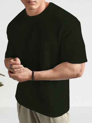 Madfrog Solid Men Round Neck Green T-Shirt