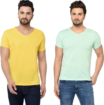 Tresna Fab Solid Men V Neck Multicolor T-Shirt
