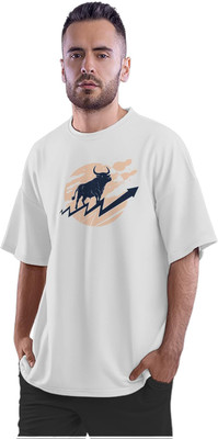 Trendy Samples Printed Men Round Neck White T-Shirt