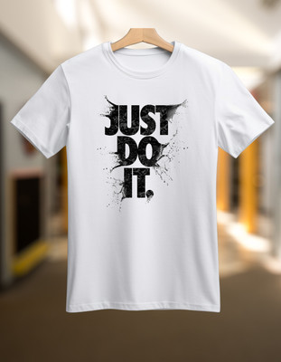 champstitch Printed Men Round Neck White T-Shirt