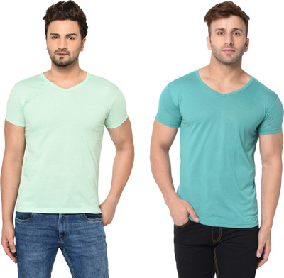 Tresna Fab Solid Men V Neck Multicolor T-Shirt