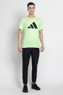 ADIDAS Printed Men Round Neck Green T-Shirt