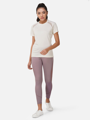 Sanspareils Greenlands Solid Women Round Neck White T-Shirt