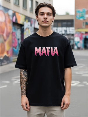 Manlino Printed Men Round Neck Black T-Shirt