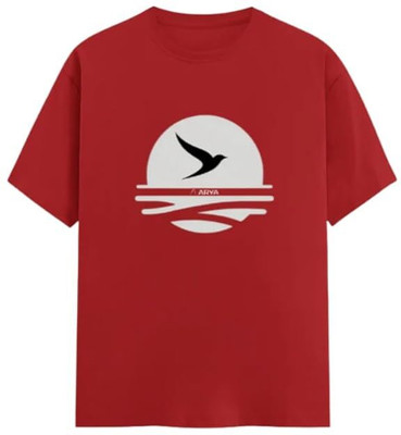 ARYA Graphic Print Men Round Neck Beige T-Shirt