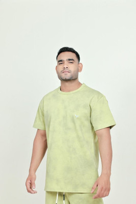 The Falcon Sports Tie & Dye Men Round Neck Green T-Shirt