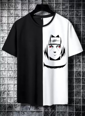 clickwell Colorblock Men Round Neck Black, White T-Shirt