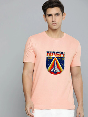 JP Creation Printed Men Round Neck Pink T-Shirt