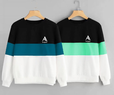 Kroptee Full Sleeve Color Block Men Sweatshirt