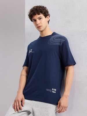 HRX by Hrithik Roshan Printed Men Round Neck Blue T-Shirt