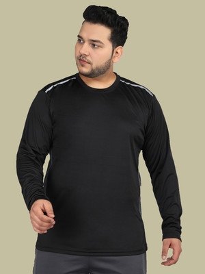 Sztori Solid Men Round Neck Black T-Shirt