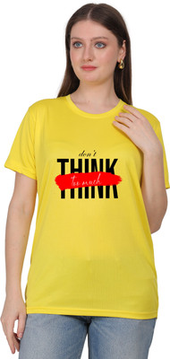 Chaitali Graphic Print Women Round Neck Yellow T-Shirt