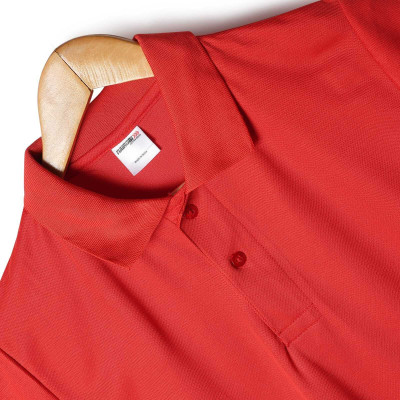 Global Hub Self Design Men Polo Neck Red T-Shirt