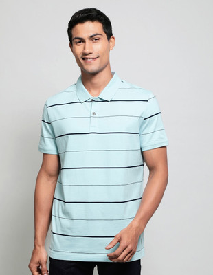 JOCKEY Striped Men Polo Neck Light Green T-Shirt