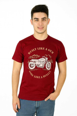 Be Fashionable Graphic Print Men Round Neck Maroon T-Shirt