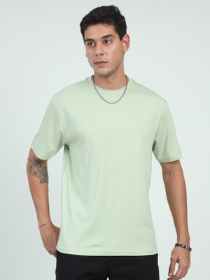 Le Panache Solid Men Round Neck Light Green T-Shirt